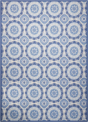 Waverly Sun N Shade Navy Retro Indoor/Outdoor Rug