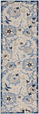 Inhaven Aloha Blue/Grey Transitional Indoor/Outdoor Rug