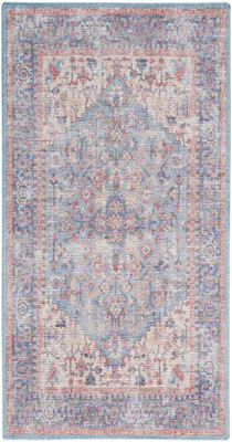 Nicole Curtis Machine Washable Series Blue/Multi Traditional Indoor Rug