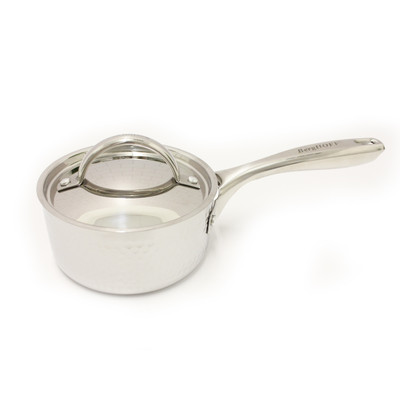 BergHOFF Hammered Tri-Ply Stainless Steel 5.5" Covered Saucepan