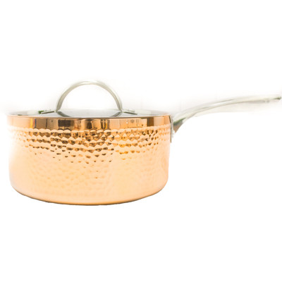 BergHOFF Copper Tri-Ply 7" Covered Saucepan, Hammered