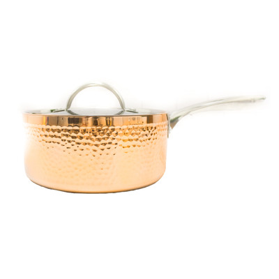 BergHOFF Copper Tri-Ply 8" Covered Saucepan, Hammered