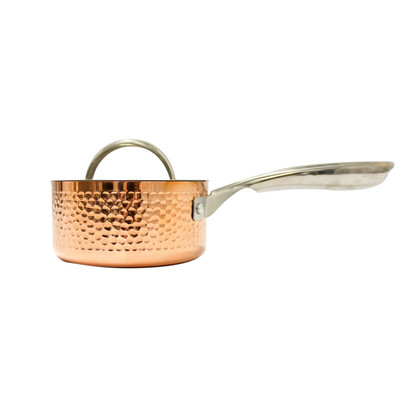 BergHOFF Copper Tri-Ply 5.5" Covered Saucepan, Hammered