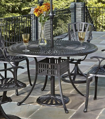 Grenada Outdoor Dining Table - 48" Diameter, Charcoal