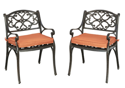 Sanibel Outdoor Chair Pair with Cushions - Bronze