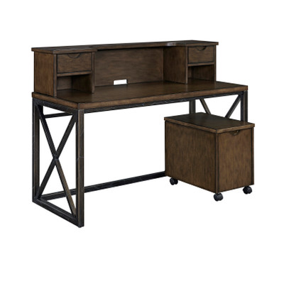 Xcel Desk with Hutch and File Cabinet