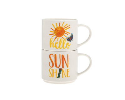 Eric Carle Hello Sunshine 15.5oz Porcelain Stacking Mugs, Set of 2