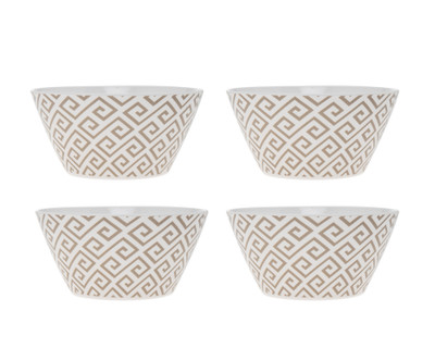 Geometric Melamine Bowls, Set of 4