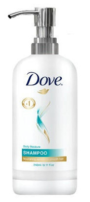 Dove Daily Moisture Shampoo, 8.11oz Bottle with Pump (24 Bottles)