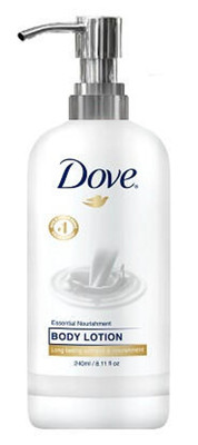 Dove Essential Nourishment Body Lotion, 8.11oz Bottle with Pump (24 Bottles)