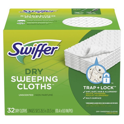 Swiffer Sweeper Unscented Cloths, Regular - 32 Count (Pack of 6)