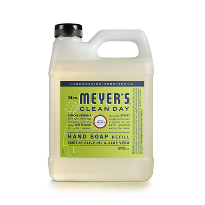 Mrs. Meyer's Clean Day Liquid Hand Soap, Lemon Verbena Scent, 33 Oz, Refill (Pack of 6 Bottles)