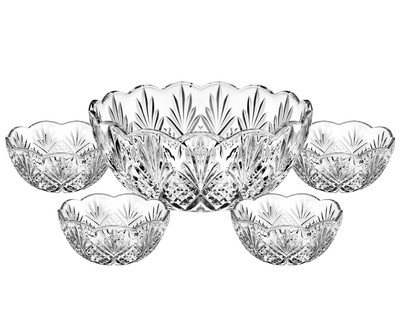 Dublin Crystal 5 Piece Serving Bowl Set