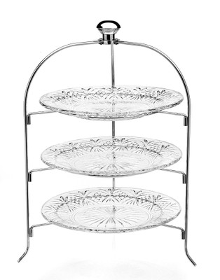 Dublin Crystal 3 Tiered Serving Stand