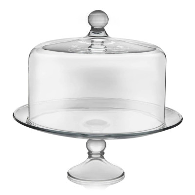 Libbey Selene Glass Cake Stand with Dome