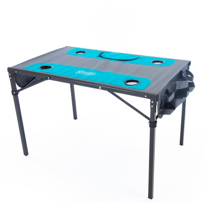 Folding Table with Built-In Cooler - Teal