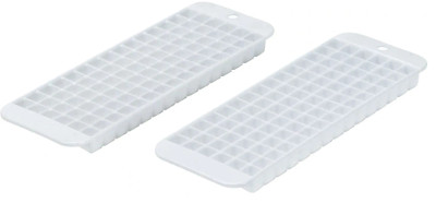Cubette Ice Cube Trays, 10-1/2” x 3-5/8” x 5/8”, White, Set Of 2 Trays