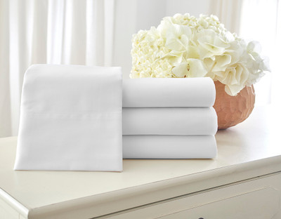 Five Star Hotel Solid White Cotton Dryfast Fitted Sheets (Casepacks Vary by Size)