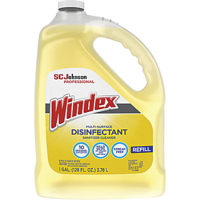 Windex Multi-Surface Cleaner Disinfectant, 128 oz. Refill (Pack of 4)