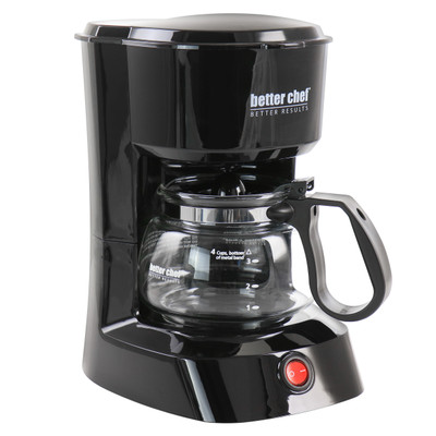 Better Chef 4 Cup Compact Coffee Maker  with Removable Filter Basket