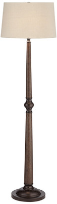 Farmhouse wood and metal floor lamp