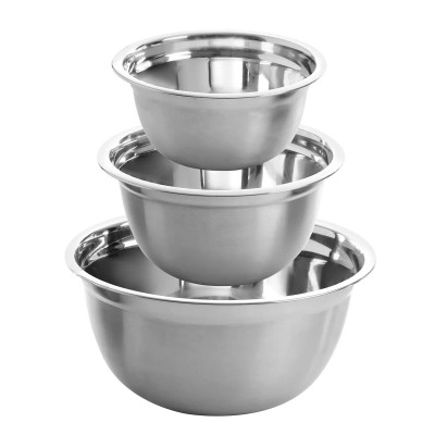 Oster Rosamond 3 Piece Stainless Steel Round Mixing Bowls
