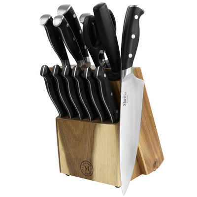 Martha Stewart Stainless Steel 14 Piece Cutlery and Knife Block Set