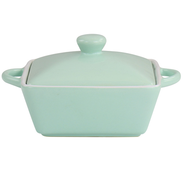 Crock-pot Artisan 1.25-Quart Stoneware Rectangular Bake Pan, Gradient Teal