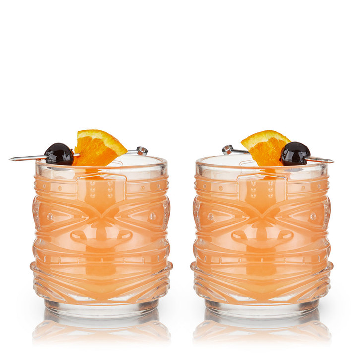 Pacific Crystal Tiki DOF Tumblers (Set of 2)