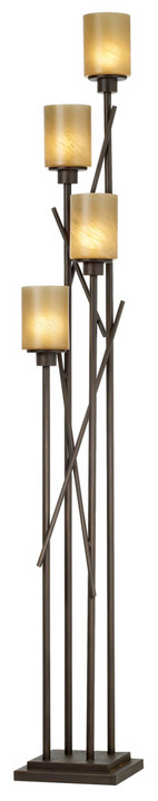 4 light uplight metal and glass Floor Lamp