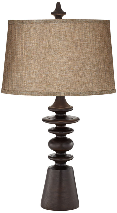 Poly wood turning in espresso finish Table Lamp