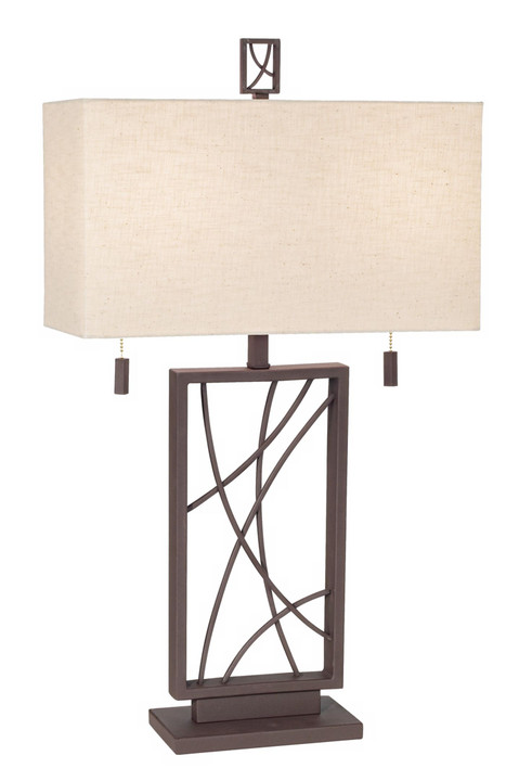 Framed metal w/metal patterns Table Lamp