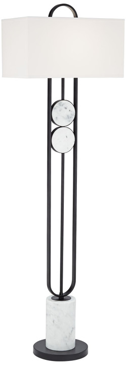 Metal with white marble accents Floor Lamp