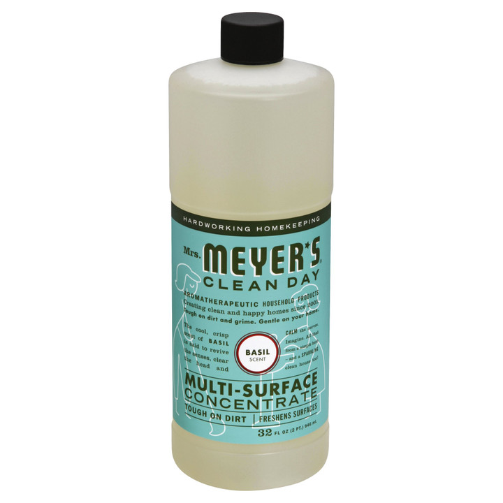 Mrs. Meyer's Multi-Surface Cleaner Refill Concentrate, 32 oz Basil (Case of 6)