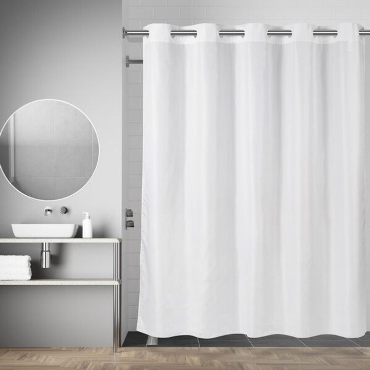 Hookless® Embossed Solid Shower Curtain, 71" x 74" (Pack of 12)