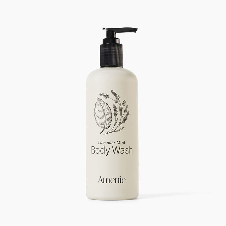 Amenie Lavender Mint Body Wash 13.5oz Refillable Pump Bottle