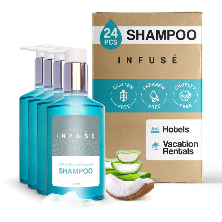 Infusé White Tea & Coconut Shampoo, 10 oz EcoLux Bracket Refillable Dispenser Bottle (Pack of 24)