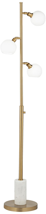 3-light metal with marble Floor Lamp