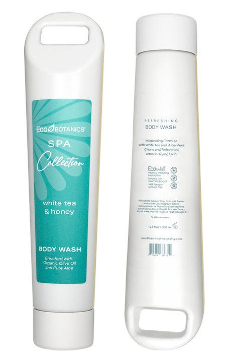 Eco Botanics White Tea & Honey Body Wash, Non-Refillable 12.8oz EcoLux Alta Dispenser (Case of 24)