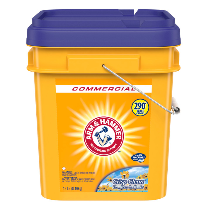Arm & Hammer Laundry Detergent Powder, 18 lb Pail (290 Loads), Crisp Clean Scent