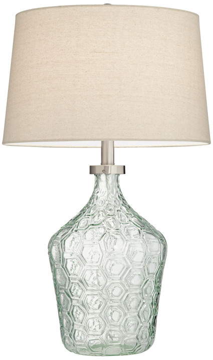 Clear bubble green glass Table Lamp