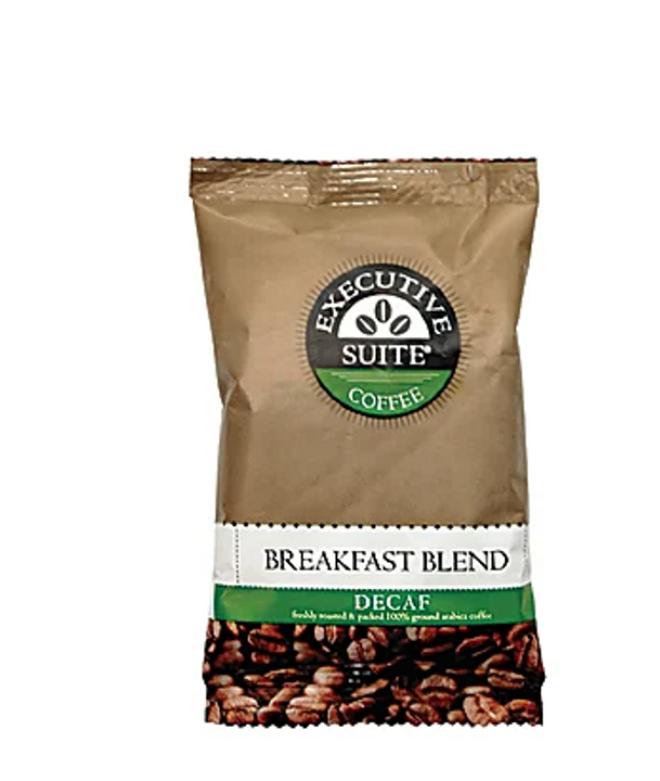Executive Suite® Coffee Single-Serve Coffee Packets, Decaffeinated, Breakfast Blend, 1.5 oz (Pack of 42)