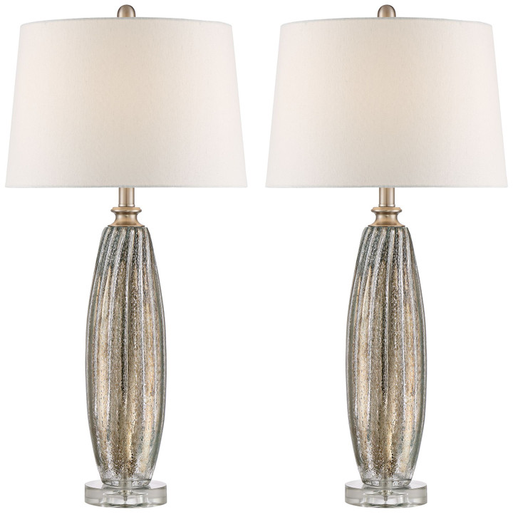 Champagne Glass and Crystal Table Lamp (Set of 2)