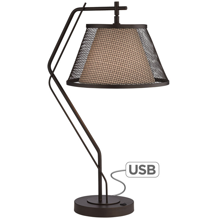 Downright Arc and Bronze Metal Table Lamp