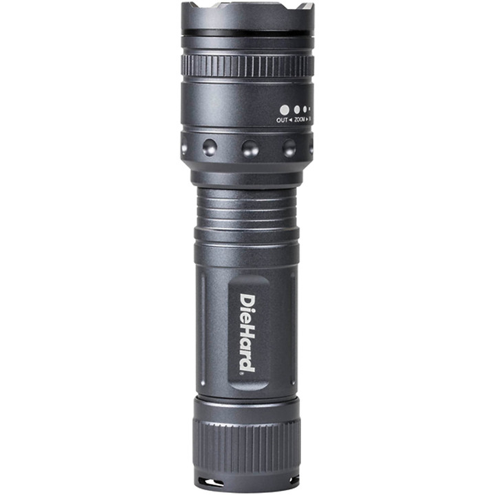 DieHard 600-Lumen Twist Focus Battery-Powered Flashlight, Batteries Included