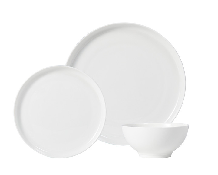 Brentwood Bone China 12-Piece Dinnerware Set in White, Service for 4
