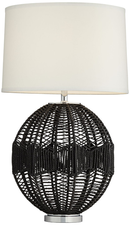 Black String Basket Table Lamp
