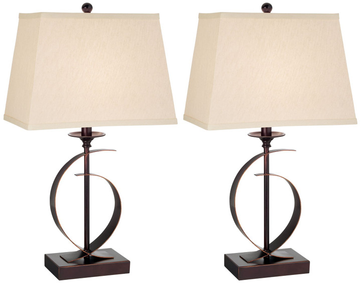 2 metal crescents Table Lamp (set of 2)