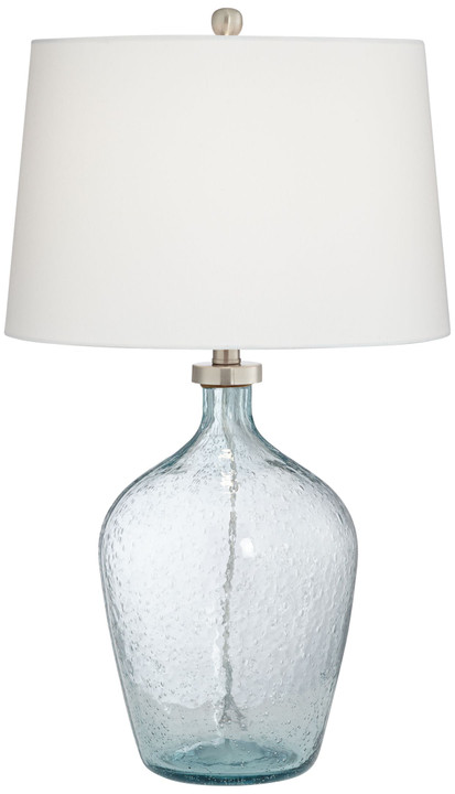 Clear blue bubble glass Table Lamp