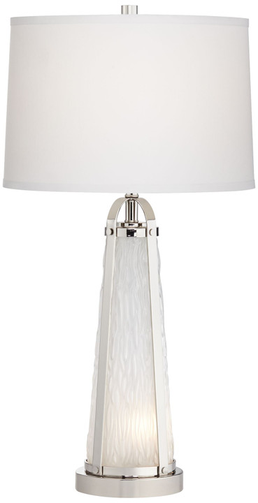 Metal and Textured Glass Table Lamp